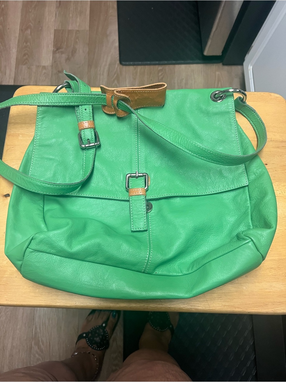 Green Leather Shoulder Bag